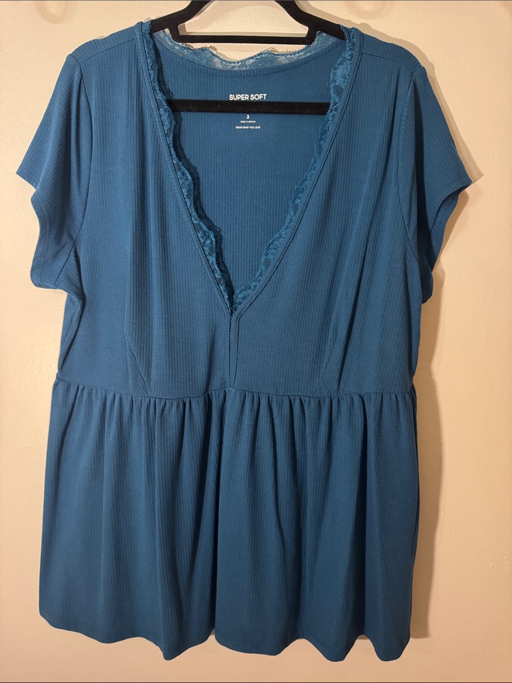 torrid Teal Blue V-Neck Peplum Tunic